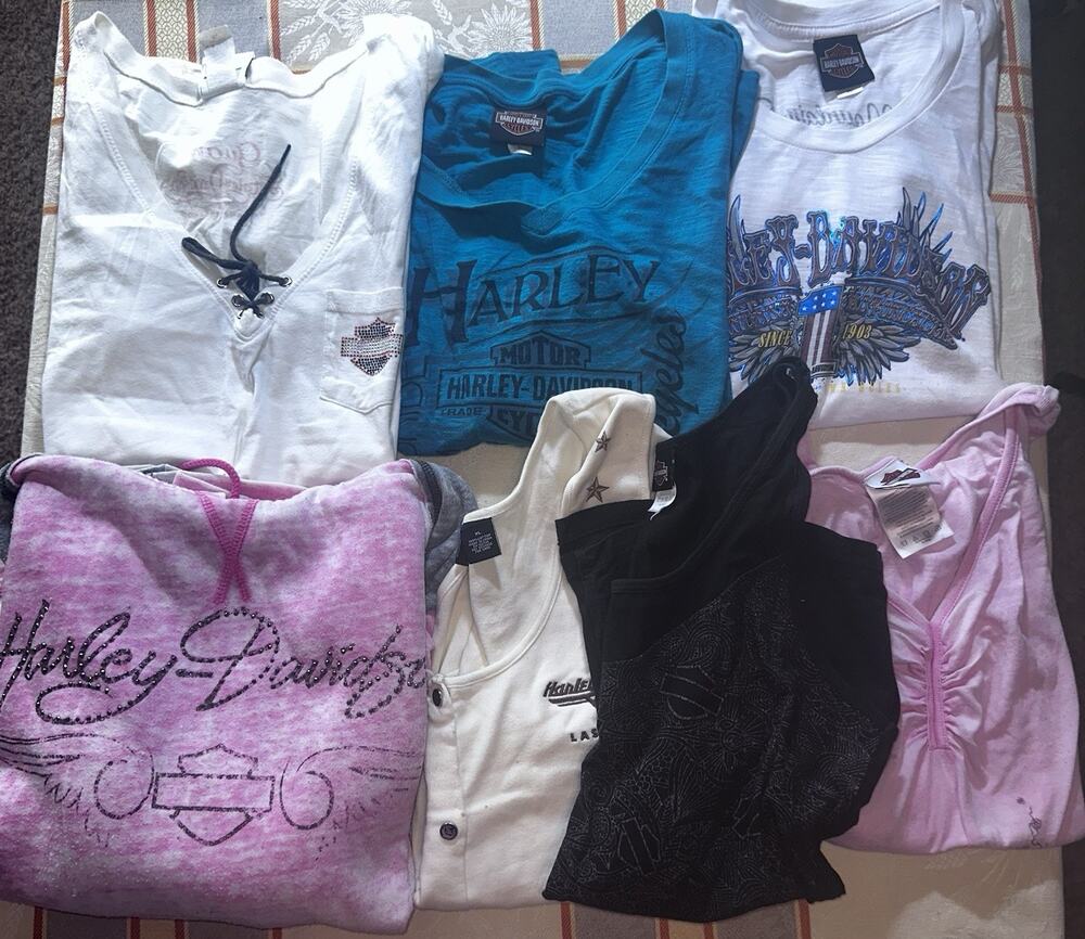 Harley Davison Ladies Size XL Bundle Lot Tees Tanks Hoodie